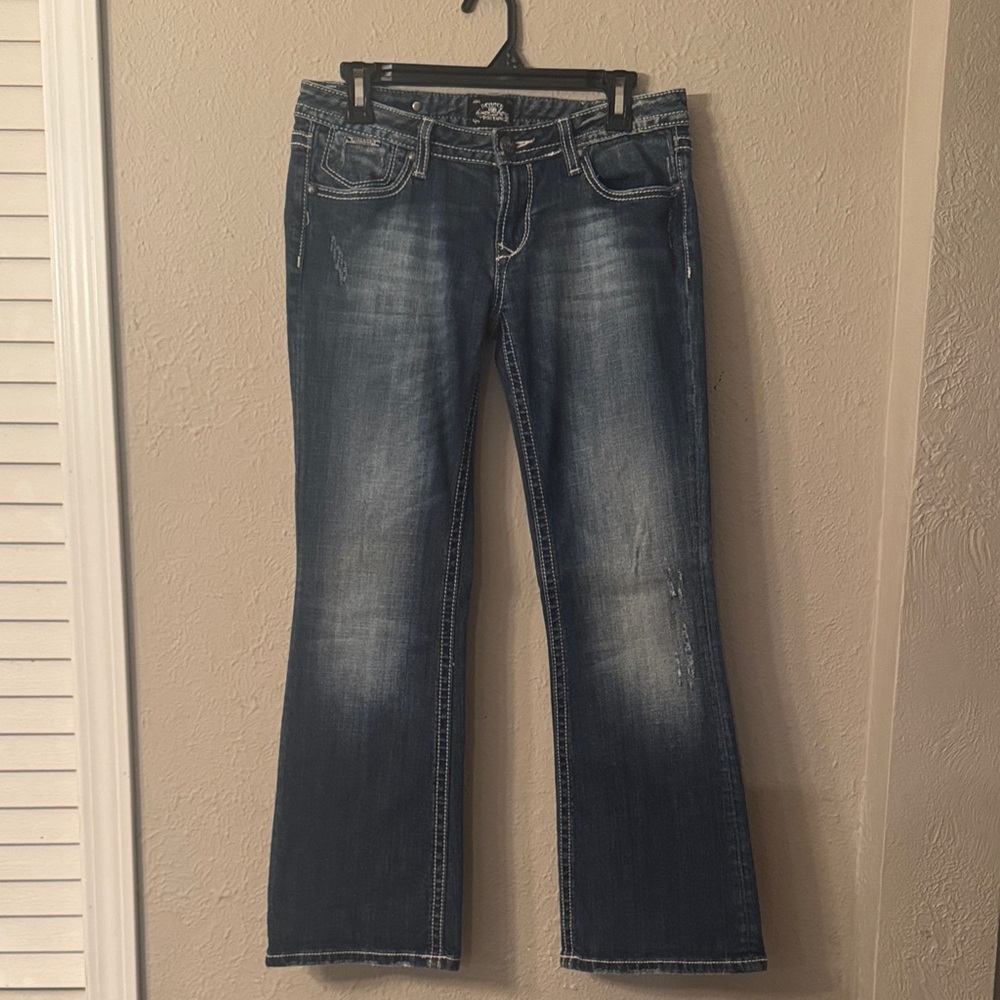 Express Dark Blue Flare Jeans